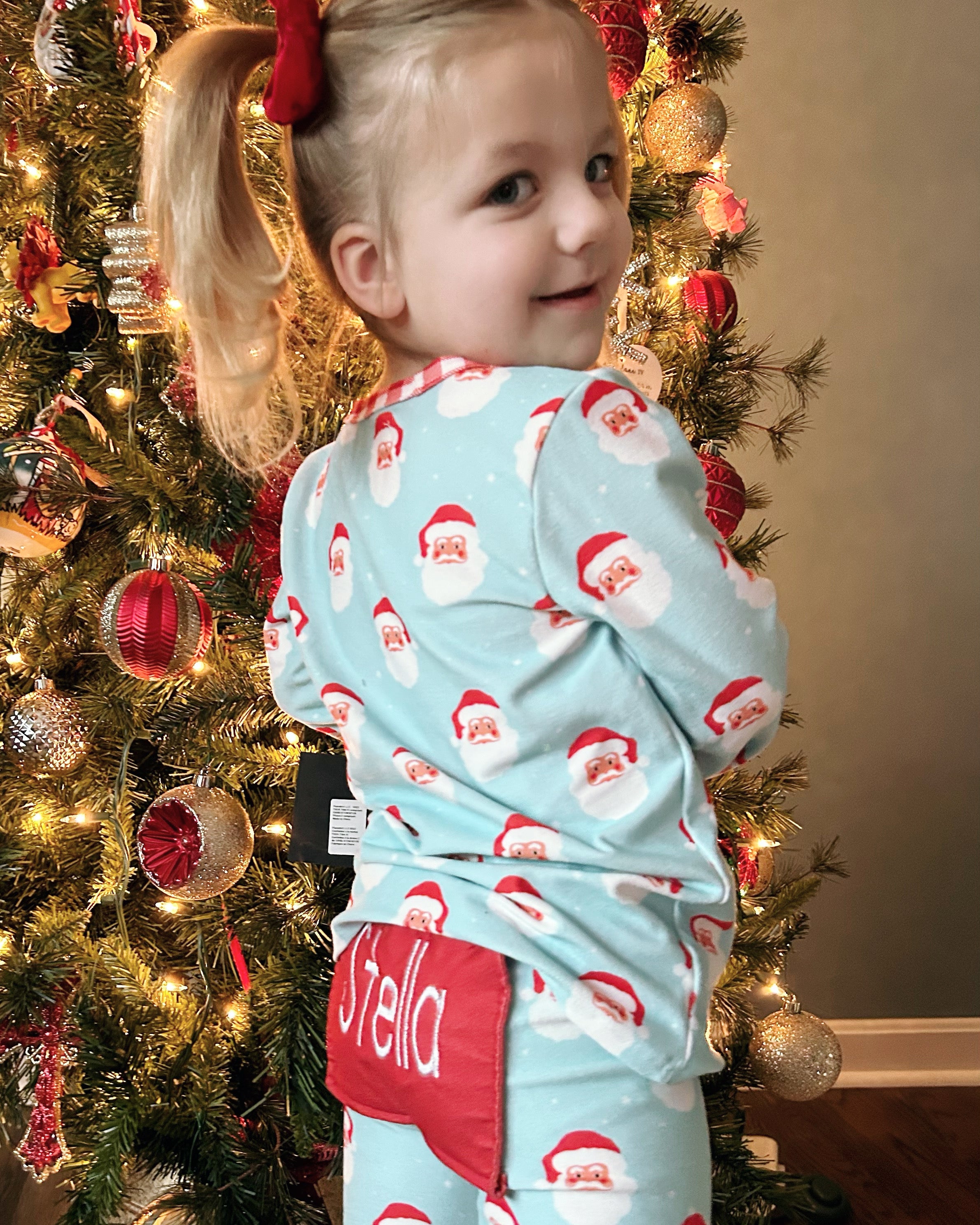 Vintage Santa Buttflap Two Piece Pajamas - Stella Lane Boutique