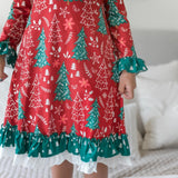 Red & Green Christmas Tree Lounge Gown