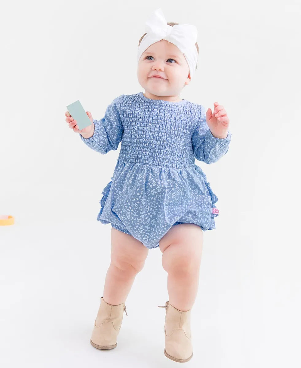 Woodland Berry Frost Smocked Bubble Romper - Stella Lane Boutique