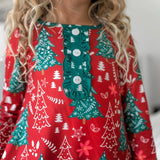 Red & Green Christmas Tree Lounge Gown