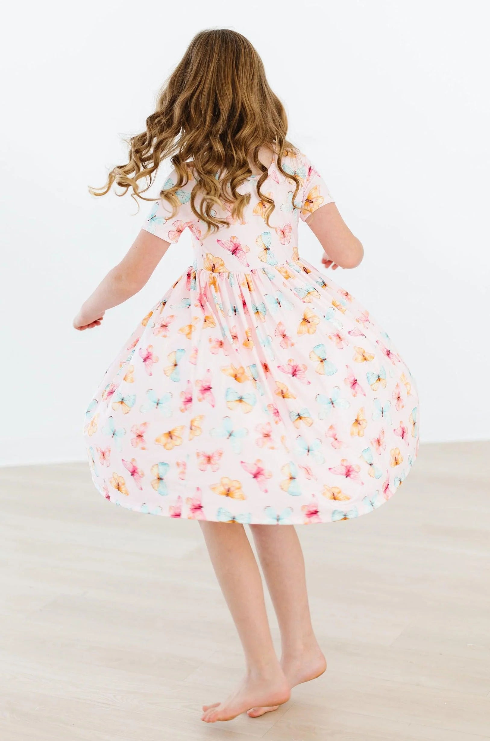 Butterfly Kisses Short Sleeve Twirl Dress - Stella Lane Boutique