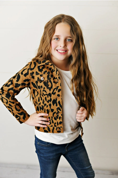 Leopard Denim Jacket - Stella Lane Boutique