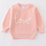"Love" Hand Embroidered Oversized Sweater - Stella Lane Boutique