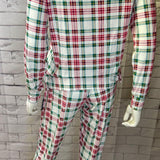 Adult White Tartan Bamboo Pajamas- Unisex - Stella Lane Boutique