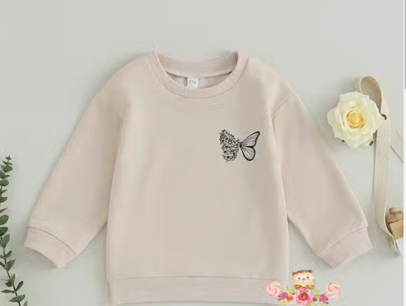 Floral Butterfly Sweatshirt - Stella Lane Boutique