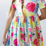 Short Sleeve Twirl Toddler Dress - Stella Lane Boutique