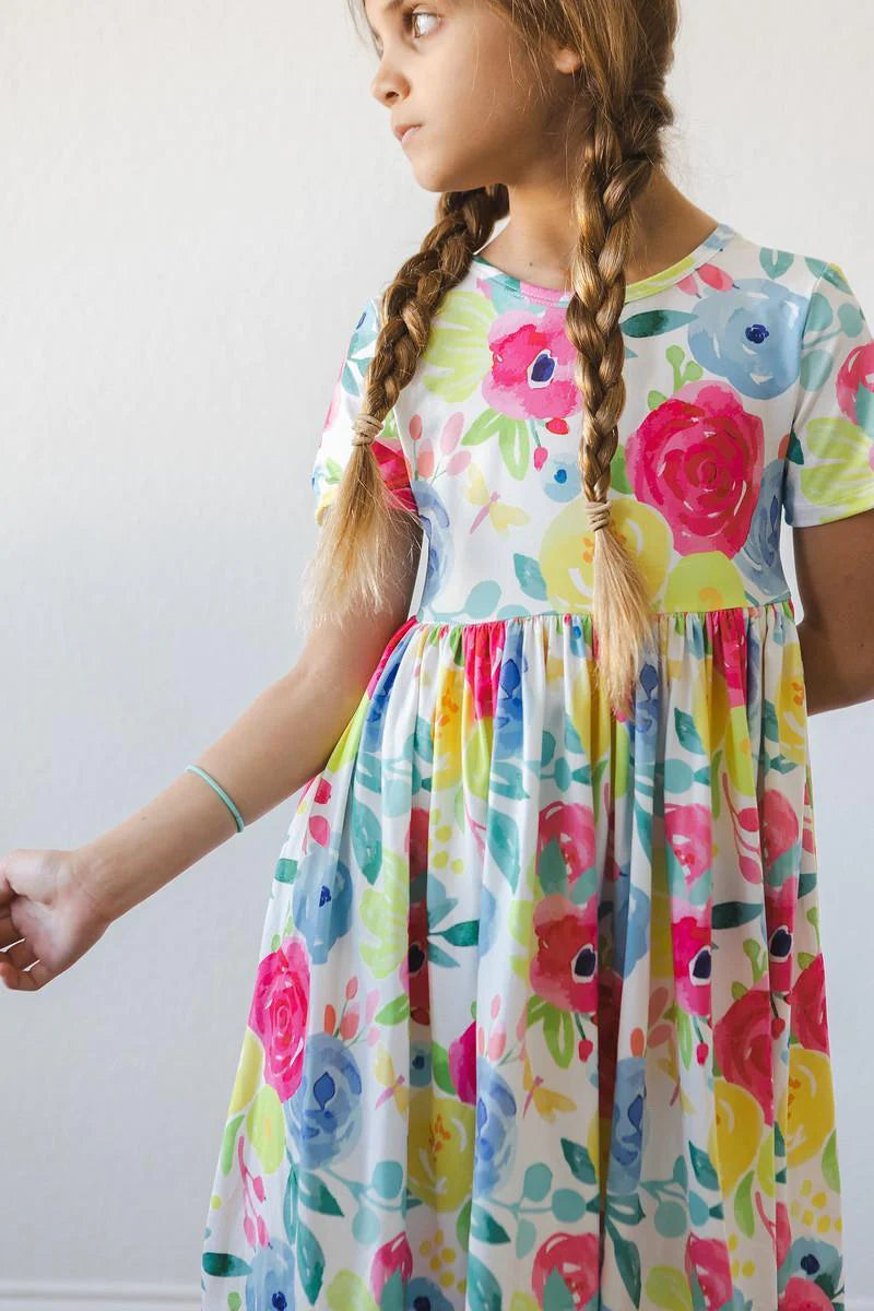 Short Sleeve Twirl Toddler Dress - Stella Lane Boutique