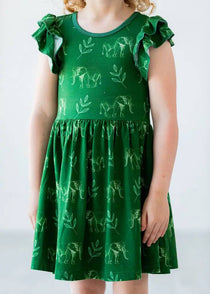 Elephant Flutter Sleeve Bamboo Twirl Dress - Stella Lane Boutique