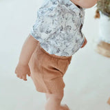 White Tropical Toddler Button Down Shirt - Stella Lane Boutique