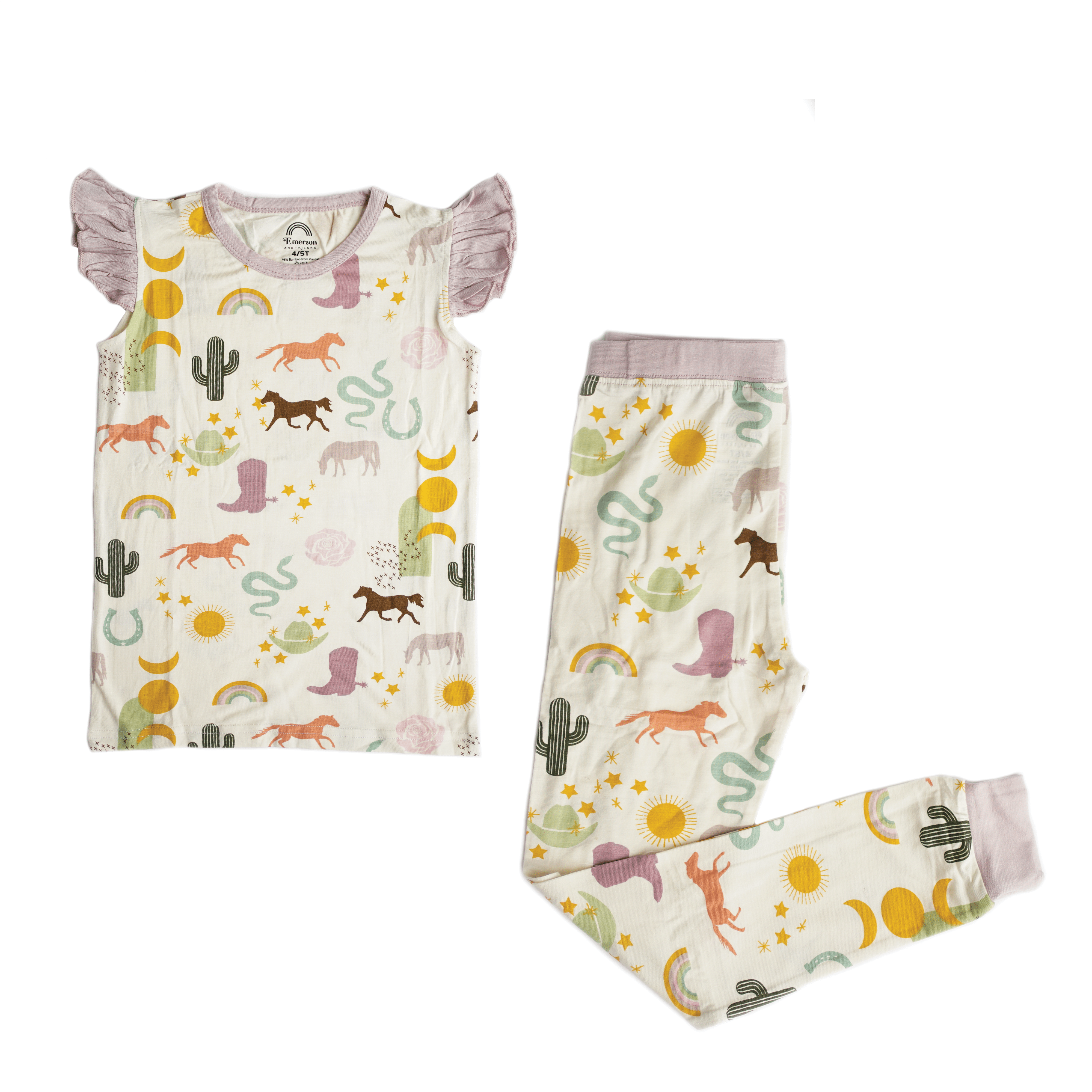 Wild and Free Short Sleeve Bamboo Toddler Kids Pajama Set - Stella Lane Boutique