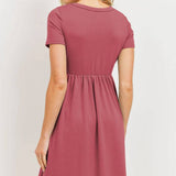 Berries French Terry Babydoll Maternity T-Shirt Dress - Stella Lane Boutique