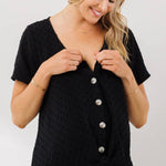 Swiss Dot Button Down Maternity Nursing Shirt - Stella Lane Boutique