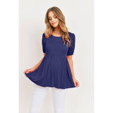 Navy Solid Modal Jersey Back Tie Empire Maternity Top - Stella Lane Boutique
