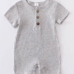 Button Up Ribbed Baby Romper - Stella Lane Boutique