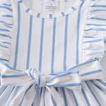 Toddler Girl's Blue Striped Ruffle Dress - Stella Lane Boutique