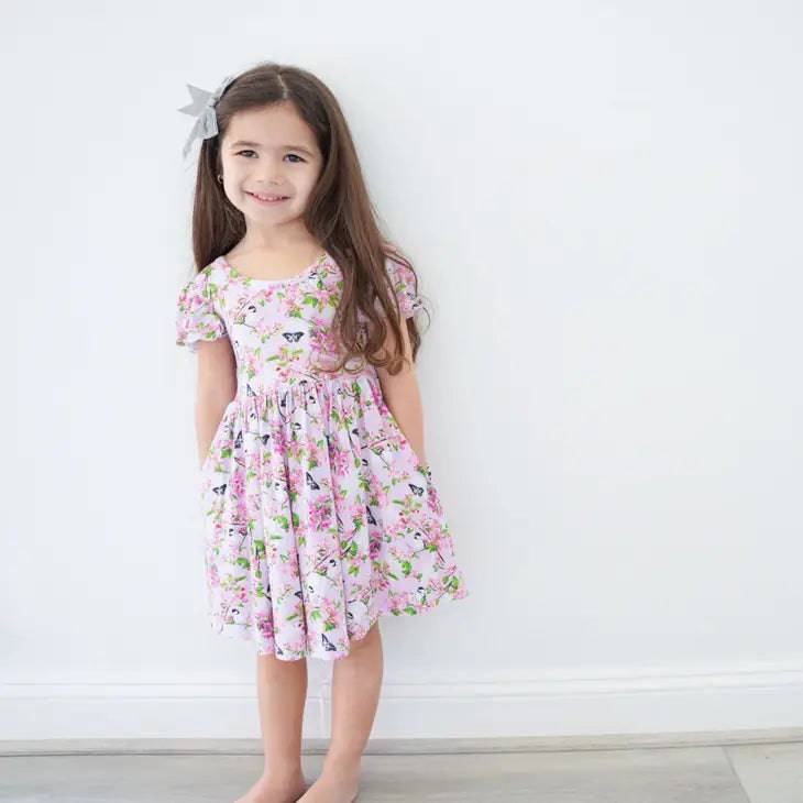 Cherry Blossom Toddler Spring/Summer Bamboo Twirl Dress - Stella Lane Boutique