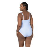 Coastal Stripe Nursing & Maternity One Piece Wrap Swimsuit - Stella Lane Boutique