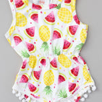 Pineapple Party Pom Pom Romper (Baby & Toddler Sizes) - Stella Lane Boutique