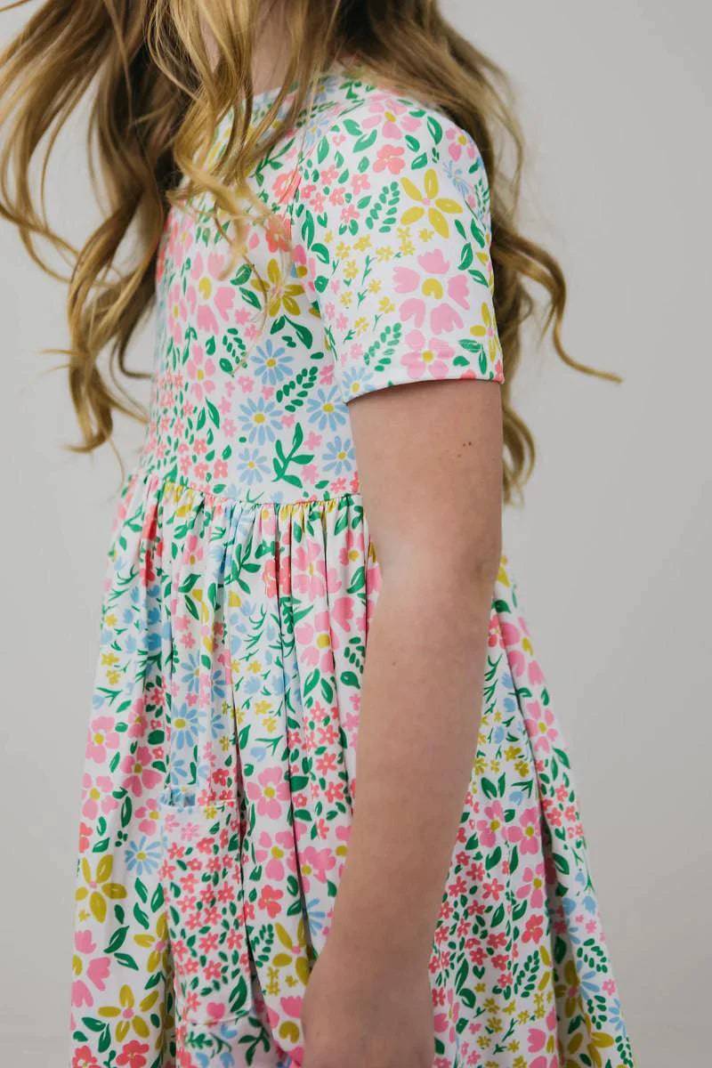 Daffodil Short Sleeve Pocket Twirl Dress - Stella Lane Boutique