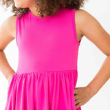 Hot Pink Pocket Tank Twirl Dress - Stella Lane Boutique