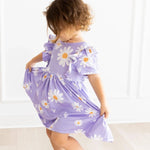 I Heart Daisies Short Sleeve Ruffle Twirl Dress - Stella Lane Boutique