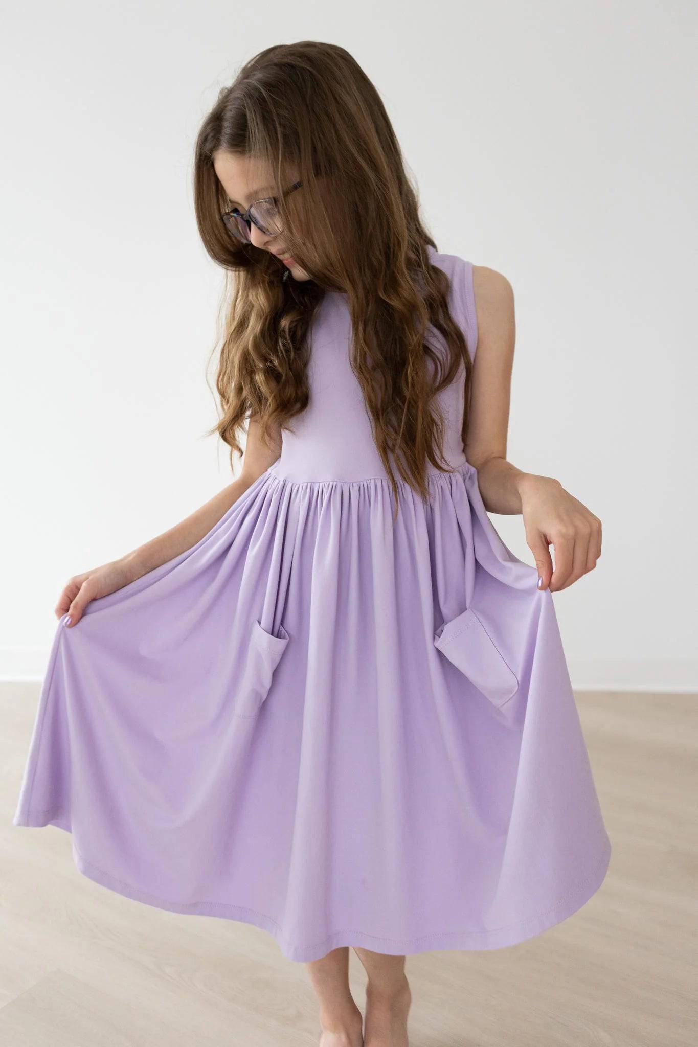 Lavender Pocket Tank Twirl Dress - Stella Lane Boutique