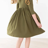 Olive Pocket Twirl Dress - Stella Lane Boutique