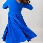 Royal Blue Pocket Twirl Dress - Stella Lane Boutique