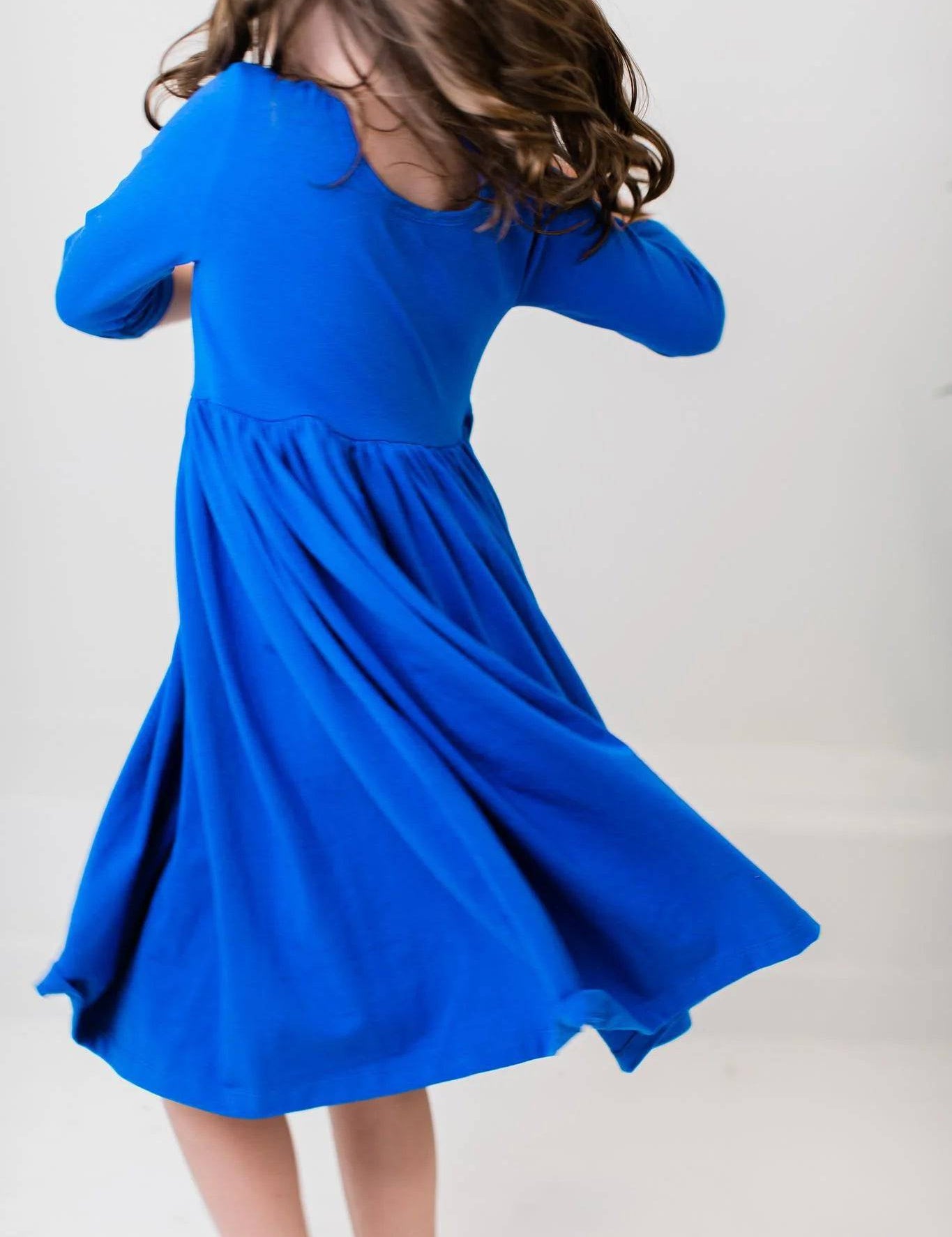 Royal Blue Pocket Twirl Dress - Stella Lane Boutique