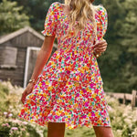 Floral Smocked Off the Shoulder Dress - Stella Lane Boutique