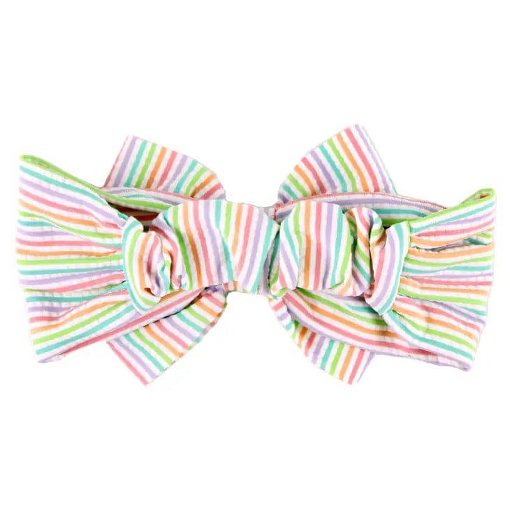 Rainbow Seersucker Swim Bow Headband - Stella Lane Boutique