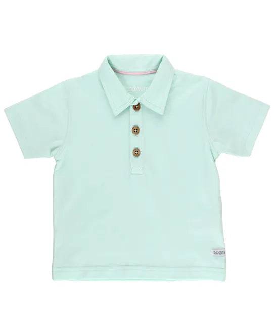 Aqua Short Sleeve Polo - Stella Lane Boutique