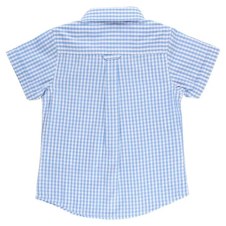 Short Sleeve Button Down Gingham Shirt - Stella Lane Boutique