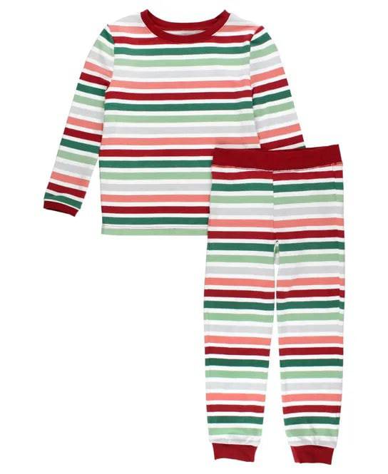 Holly Jolly Stripe Long Sleeve Pajama Set - Stella Lane Boutique