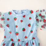 Strawberry Sweet Blue Spring/Summer Baby Romper - Stella Lane Boutique