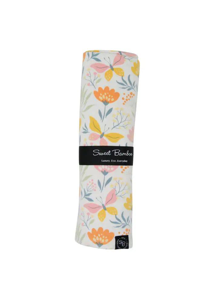 Butterfly Floral Bamboo Swaddle - Stella Lane Boutique